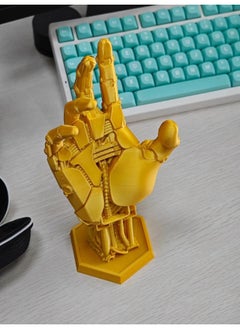 Cyberpunk Manipulator Handle Bracket 2077 Johnny Silver Hand Surrounding XBOX PS4/5 Handle Round Bottom Ornaments-Color:Gold-Specifications:Left Hand Round Bottom