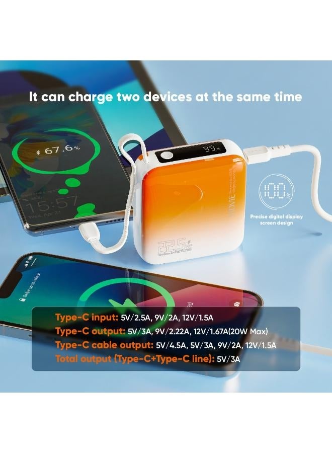Vidvie 10000mAh 22.5W Mini Power Bank with Digital Display - Orange - Image 5