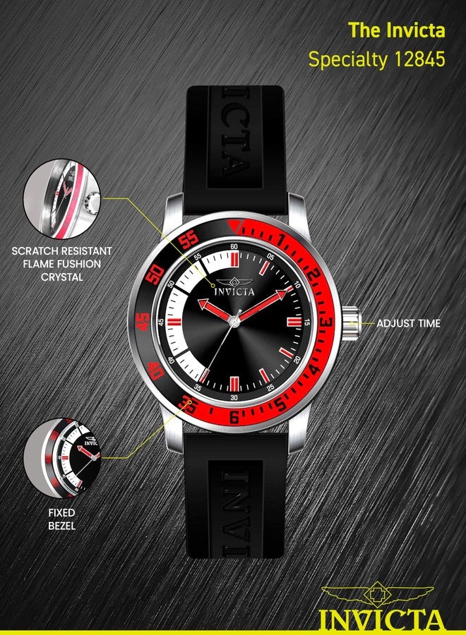 Invicta Men's 12845 Specialty Black Dial Watch, Red, Standard, 12845 - Image 5