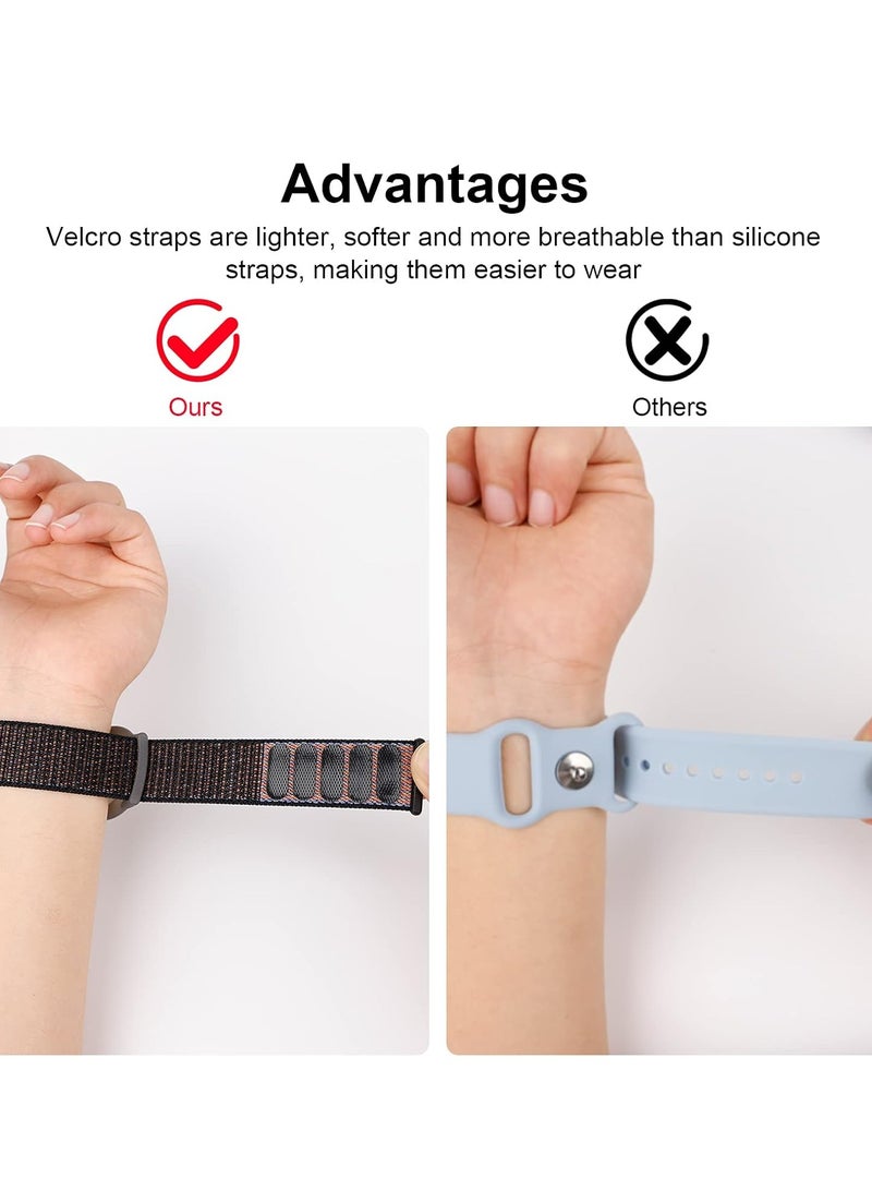 2 Pack AirTag Bracelet for Kids, Apple Air Tag Protective Cover with Nylon Wristband, Anti Lost GPS Trackers Case Cover Elastic Watch Band for Toddlers Girls Boys Elders - Image 2