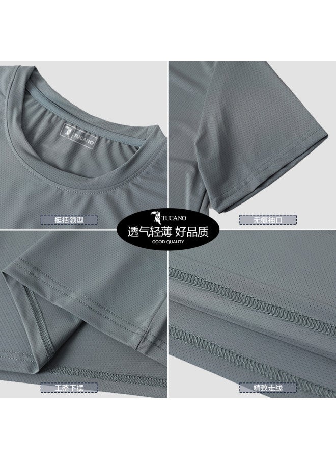 Tucano summer Ice Silk Two-piece Set For Middle-aged Men - Lightweight Outdoor Park Leisure Sportswear - Image 3