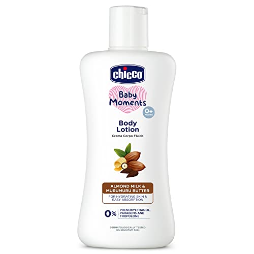 Chicco Baby Moments Body Lotion 200ml | Almond Milk & Murumuru Butter | Quick Absorb Formula with Natural Ingredients for Ultra Soft Skin | Dermatologically Tested | Parabens & Phenoxyethanol Free - Image 1