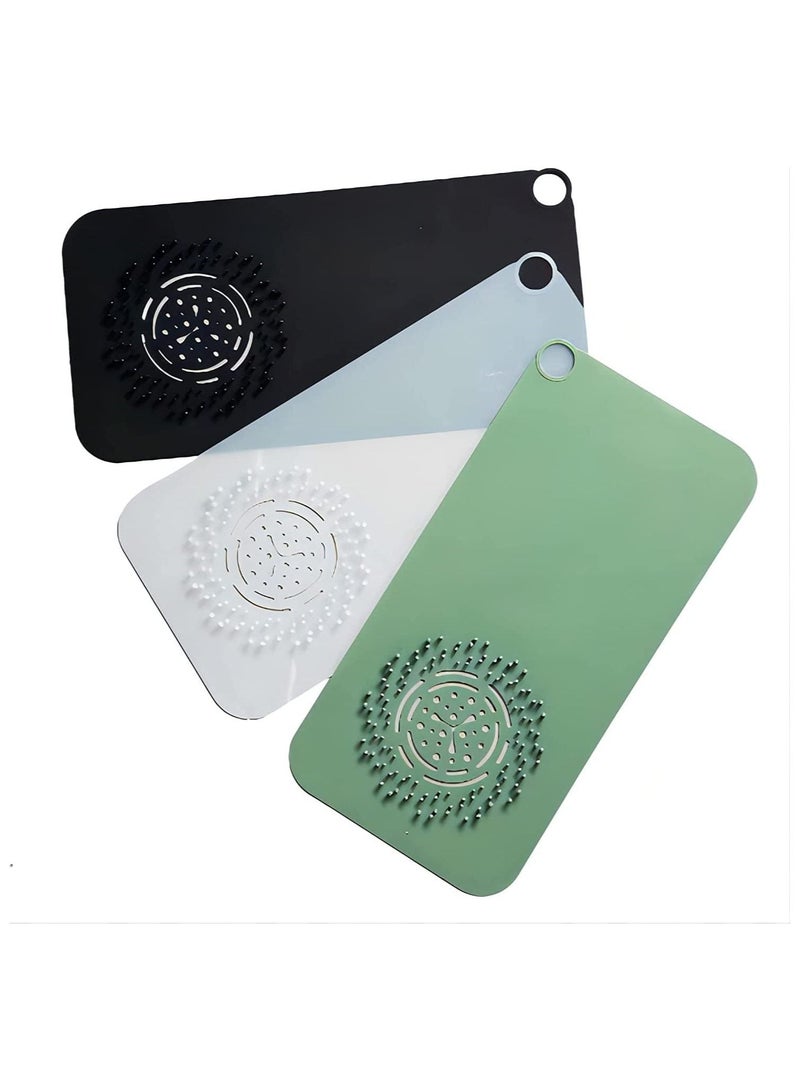 Shower Drain Cover-Tub Stopper Floor Anti-Odor Mat,Hair Catcher Durable Silicone Hair Covers Mat, Plugs,For Kitchen, Bathroom And Laundry Etc-WHITE - Image 1