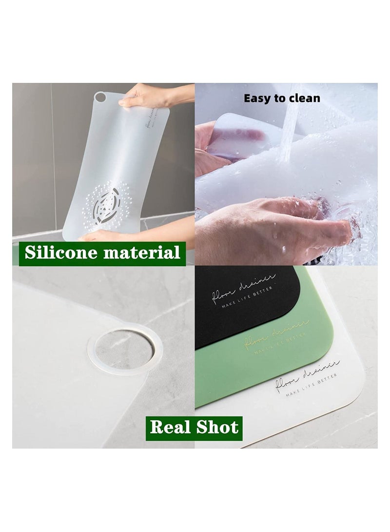 Shower Drain Cover-Tub Stopper Floor Anti-Odor Mat,Hair Catcher Durable Silicone Hair Covers Mat, Plugs,For Kitchen, Bathroom And Laundry Etc-WHITE - Image 5