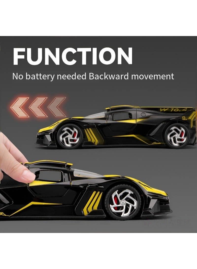 Bugatti High-Detail Alloy Car Model with Realistic Lighting  Sound Effects, 1:32 Scale Die-Cast Vehicle, Collectible Display Model for Adults  Kids - Image 5
