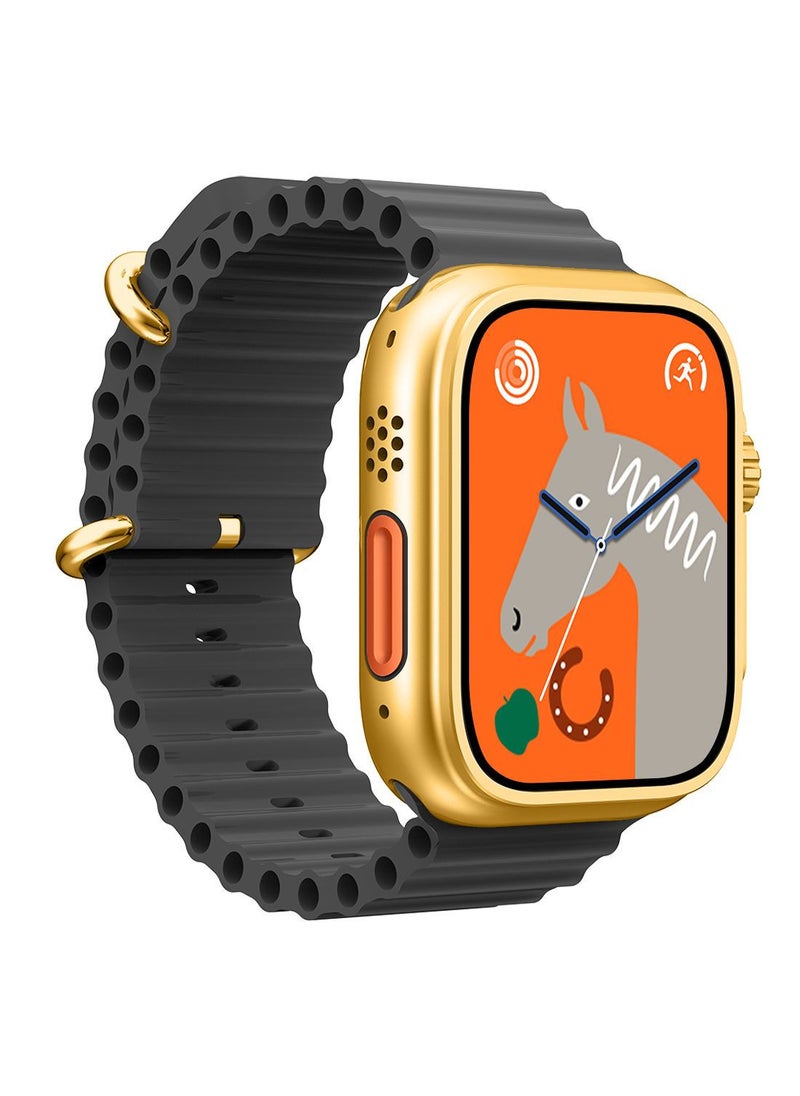 AROAQ - Ultra Gold Smart Watch Wireless Charging Bracelet, Bluetooth Call, Wireless Charging, Fitness Tracking with High Memory and Efficient Response - Image 1