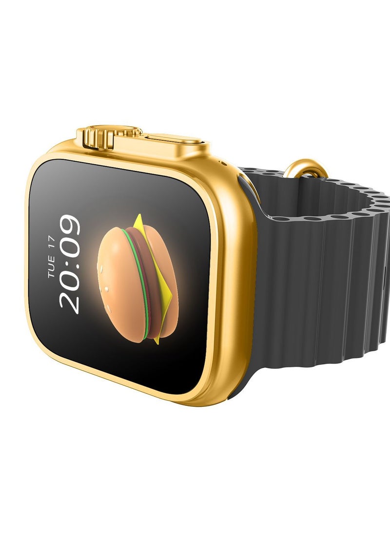 AROAQ - Ultra Gold Smart Watch Wireless Charging Bracelet, Bluetooth Call, Wireless Charging, Fitness Tracking with High Memory and Efficient Response - Image 1