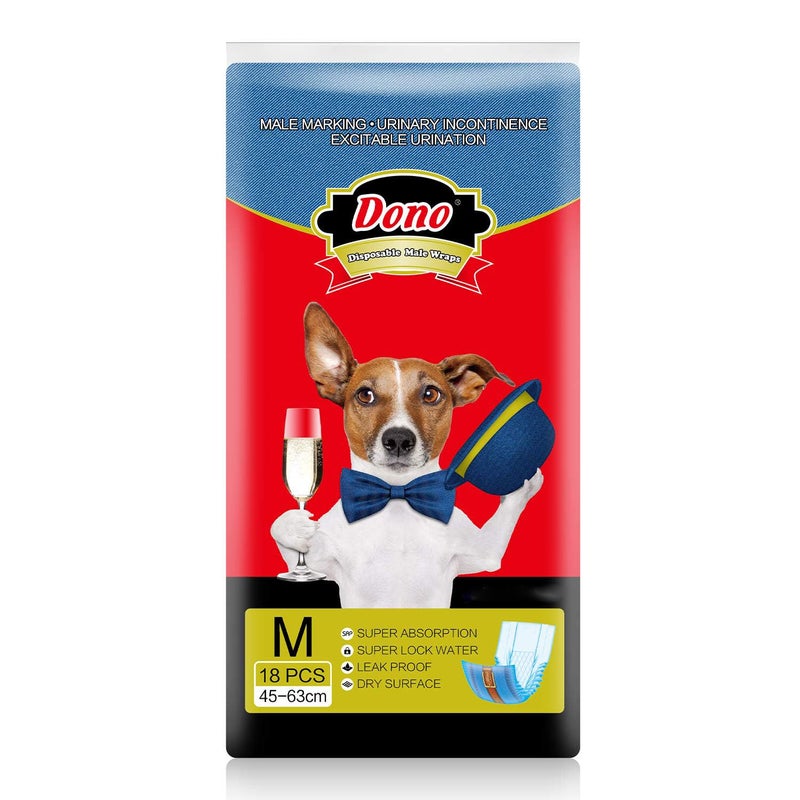 Dono Disposable Dog Diapers MaleDogs Jeans Super Absorbent Soft Pet Diapers Doggie Wraps for Male Puppy Dogs Leak Protection Excitable Urination or Incontinence