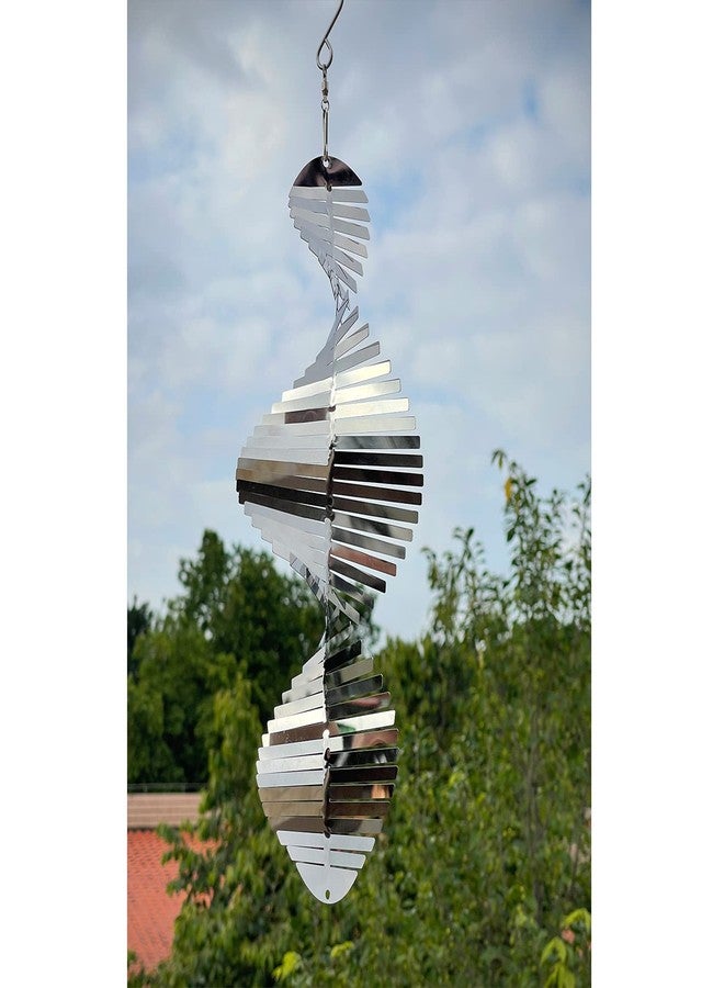 Kexsscai دوارات هوائية معلقة من الفولاذ المقاوم للصدأ، ديكور خارجي للحديقة، عاكسة للغاية لردع الطيور وإبعادها عن الفناء أو الحديقة أو المزرعة، مقاس 12 بوصة، هدية مثالية للنساء والأمهات والآباء والأصدقاء - Image 4