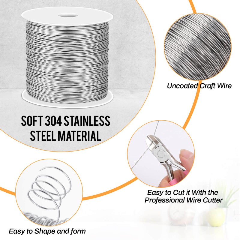cridoz 22 Gauge Stainless Steel Wire for Jewelry Making, Baling Wire for Wrapping, Craft and Jewelry Making - Image 3