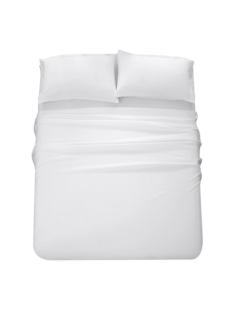 Panax Bedding Queen Bed Sheets Set - 4 Piece Bedding - Brushed Microfiber - Shrinkage and Fade Resistant - Easy Care (White, Queen) - Image 2