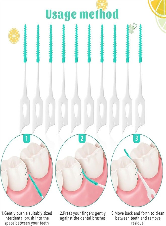 فراشي ما بين الأسنان ثنائية الاستخدام، 100 قطعة أعواد أسنان ناعمة بين فرشاة الأسنان المحمولة لتنظيف الفم والأسنان - Image 3