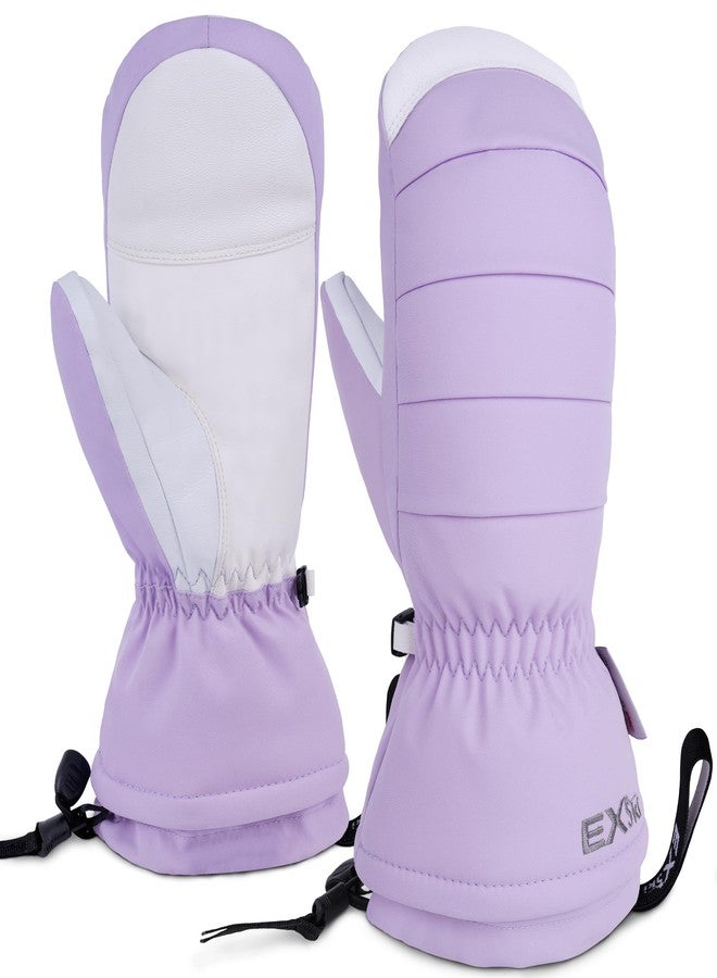 EXski Women Ski Mittens Waterproof Warm Touchscreen Snow Mitts for Extreme Cold Weather Snowboarding Skiing - Image 1