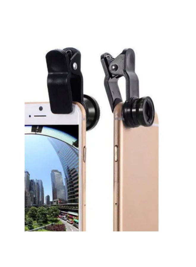 Generic SLR Grade Lens External Wide-angle Macro Fisheye Three-in-one Suit Lens Tremolo Selfie Camera-Body Color:Tuhao Golden Lens 30cm Selfie Reflector Distribution Flannel Bag Clip  - Image 5