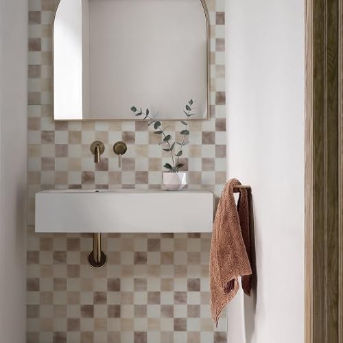 SMART TILES Peel and Stick Backsplash - 5 Sheets of 7,75" x 7,75" - 3D Adhesive Peel and Stick Tile Backsplash for Kitchen, Bathroom, Wall Tile, Checkered - Image 2