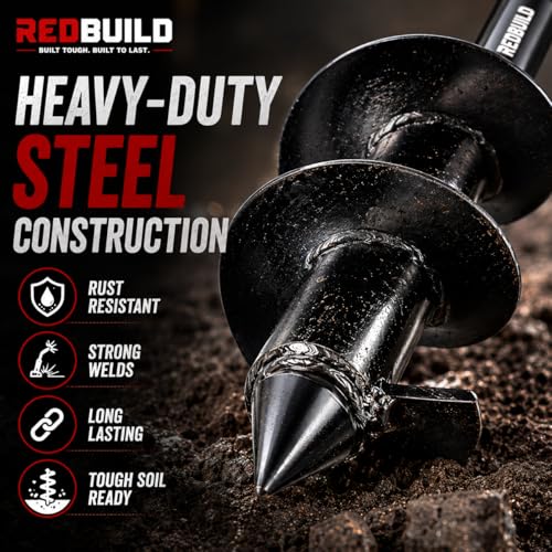 RedBuild 80MM (3.5 Inch) Earth Auger Drill Bit for Planting | Garden Tools | Bulb Planter | Digging Tool - Image 5