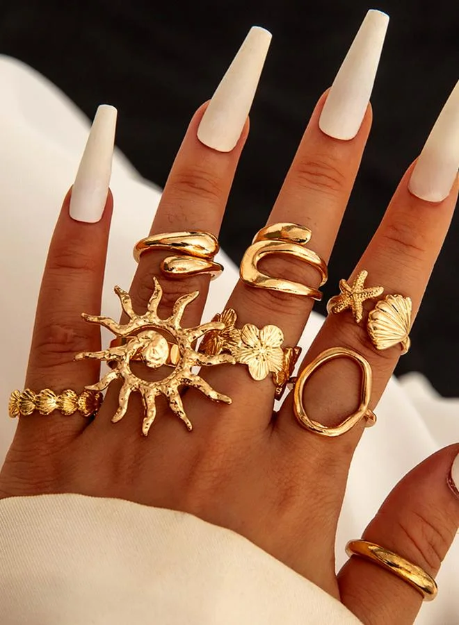 Take Two Pack of 8 - Gold Tone Rings