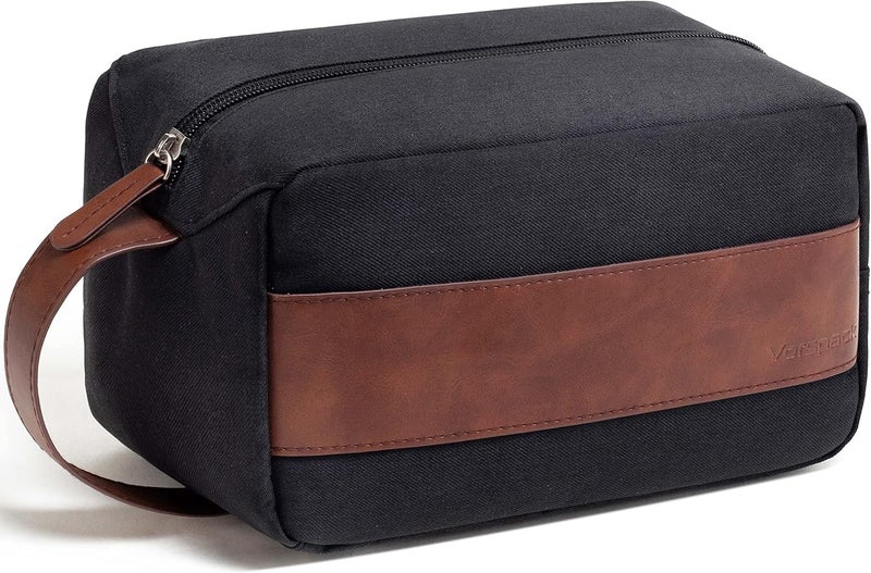 Vorspack Toiletry Bag for Men - Water Resistant Travel Bag for Toiletries, Lightweight Hygiene Bag for Bathroom, Travel Essentials, Gifts, Black, Medium, Classic - Image 1