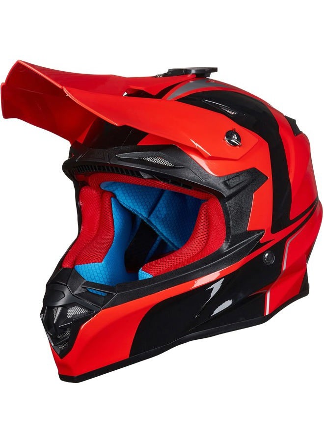 ILM Adult Dirt Bike Helmets ATV Motocross Dirtbike Helmet with Super Soft Liner Camera Mount for Men Women Motorcycle Dual Sport DOT Model-216 (Red Black, M) - Image 1