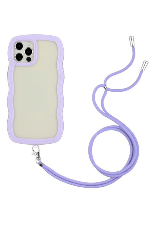 زبون جراب لهاتف iPhone 12 / 12 Pro Lanyard Candy Color Wave TPU شفاف من مادة البولي يوريثين الحراري لهاتف الكمبيوتر الشخصي - Image 1