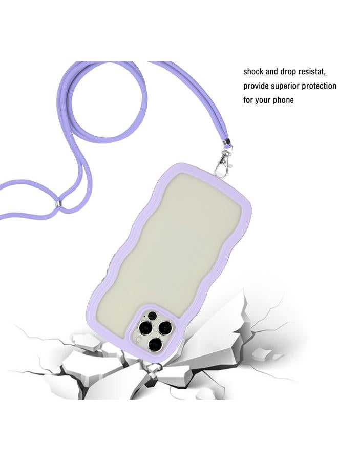 زبون جراب لهاتف iPhone 12 / 12 Pro Lanyard Candy Color Wave TPU شفاف من مادة البولي يوريثين الحراري لهاتف الكمبيوتر الشخصي - Image 3