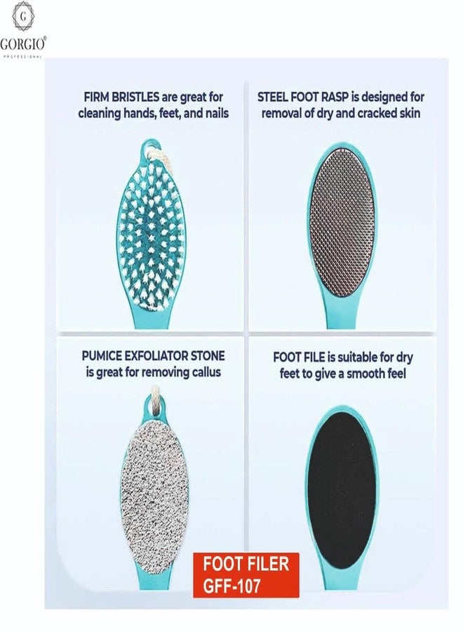 Gorgio Professional 4-Step Pedicure Paddle | Foot Filer for Dead Skin, Cracked Heels, & Callus Removal | At-Home Spa Tool | Colour/Shape May Vary - Image 3