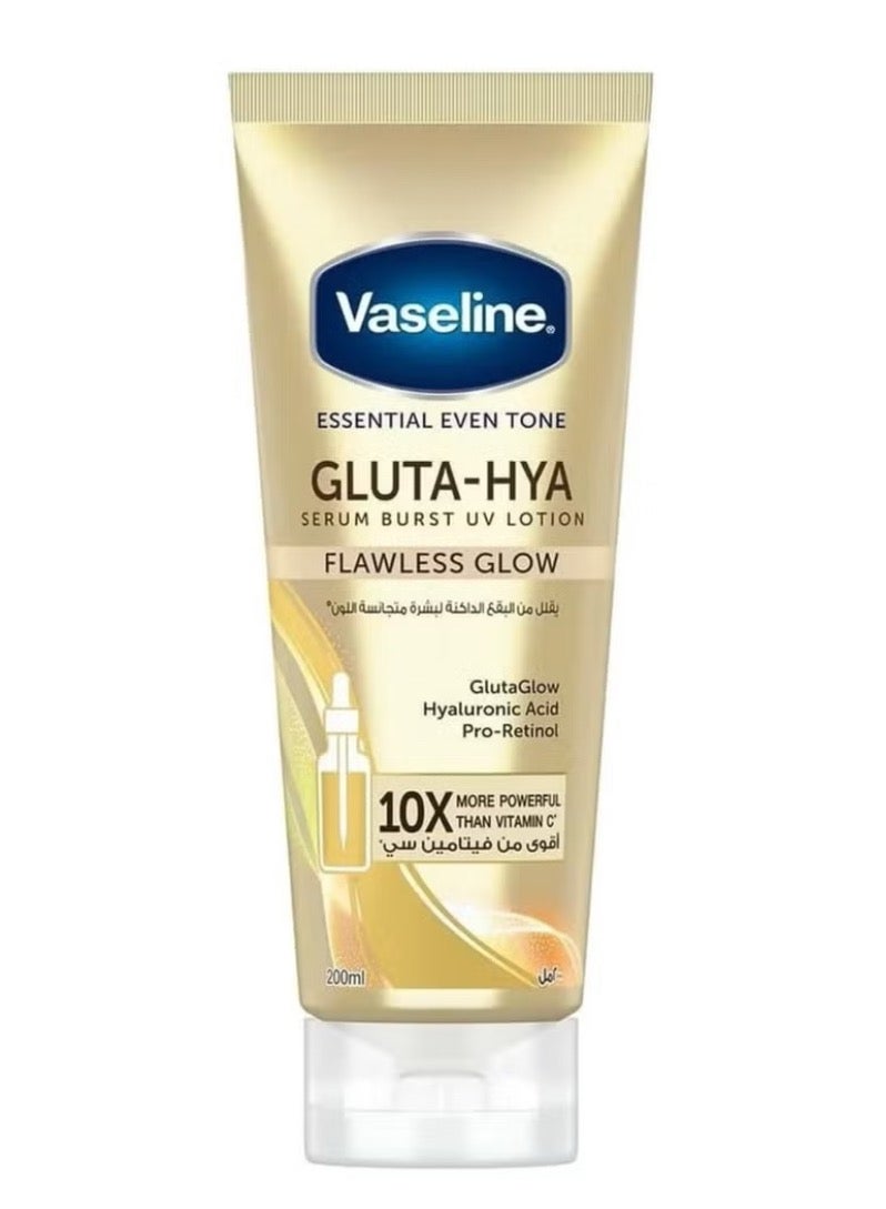 Vaseline Gluta Fluois Glow Bearst Serum Body Lotion, 10 Times Stronger Than Vitamin C for Bright, Homogeneous Skin - 200ml