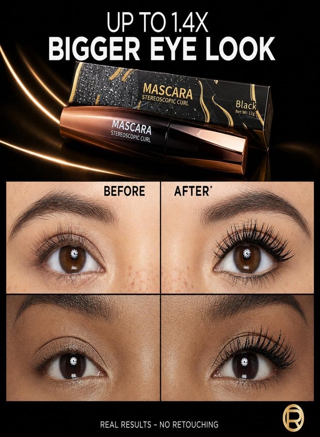 ME NOW Stereoscopic Curl Mascara for Long, Lifted & Defined Lashes – Smudge-Proof Black Formula,Volumizing and Lengthening Mascara, Washable Longwear and Smudge Resistant Make Up, Blackest Black - Image 4