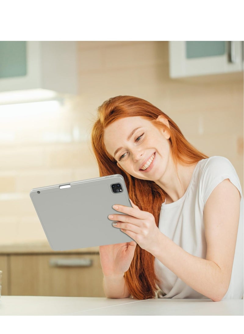 IAF iPad Pro 12.9 Inch Case (2022/2021/2020, 6th/5th/4th Gen) â€“ Smart Case with Pencil Holder, Touch ID & Auto Wake/Sleep, Auto 2nd Gen Pencil Charging â€“ Smoky Gray - Image 4