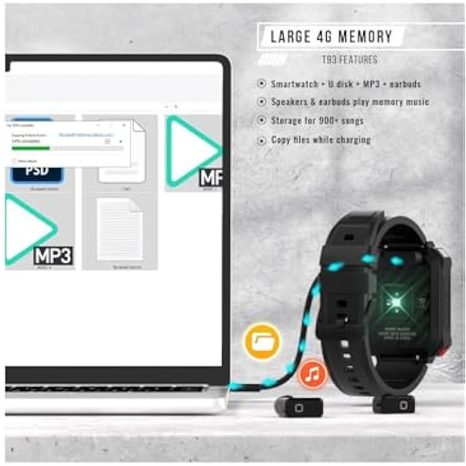 rayihni Smart Watch With Earbuds,Watch Buds Smartwatch,3 In 1 Smart Watch Buit-In 4Gb Memory,1.96" Smartwatches (Call Receive/Dial), Waterproof, Recording, Sleep Monitor, Fitness Tracker For Ios Android - Image 2