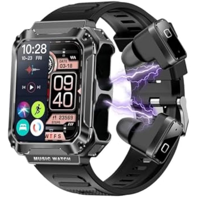 rayihni Smart Watch With Earbuds,Watch Buds Smartwatch,3 In 1 Smart Watch Buit-In 4Gb Memory,1.96" Smartwatches (Call Receive/Dial), Waterproof, Recording, Sleep Monitor, Fitness Tracker For Ios Android - Image 1