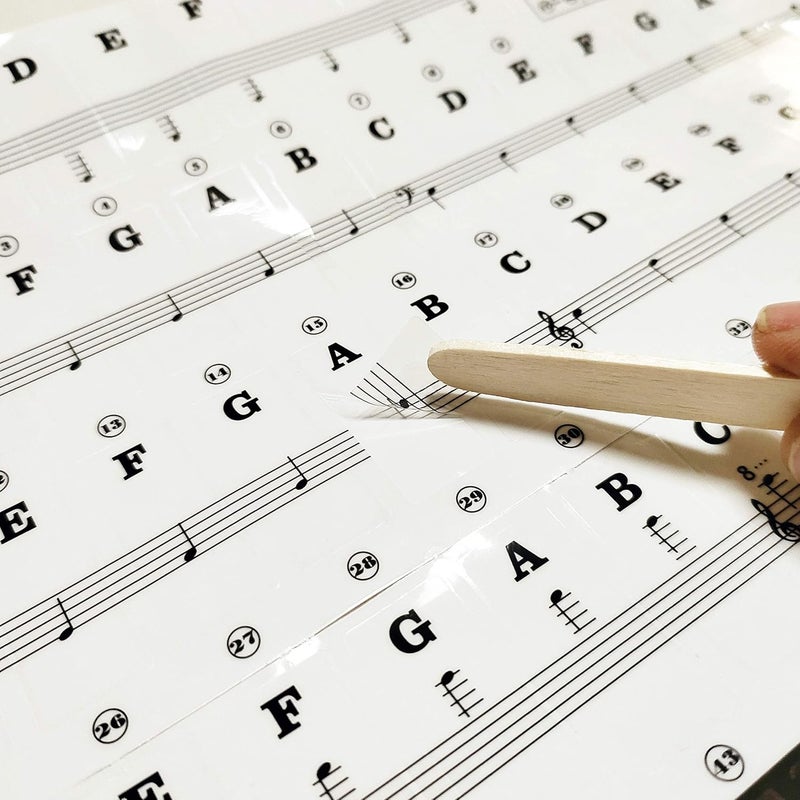 Palap Piano Keyboard Removable Stickers Black & White - Fits for 25, 32, 49, 61, 76 or 88 Keys - Image 3