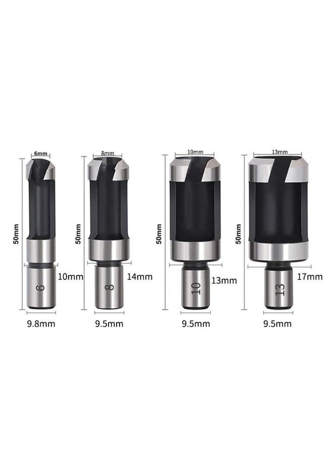 Generic 4pcs Carbon Steel Wood Plug Hole Cutter Drill Bits Set 1/4" 3/8" 1/2" 5/8" Cutting Dowel Power Woodworking Cork Hole Saw Tool  - Image 4
