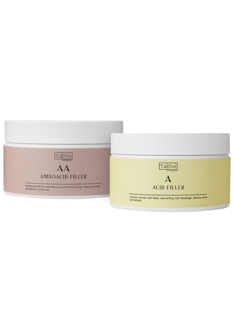 Intensive Hair Restoration Kit – Acid & Amino Fillers for Deep Repair, Moisture & Split Ends Control, 2x300ml