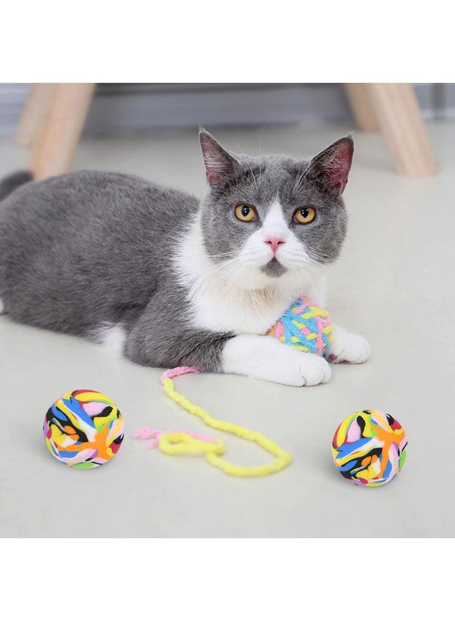 AP ARTSPER 5 PCS Cat Ball Toys - Colorful Woolen Yarn Balls Built-in Bell for Cats, Furry Rattle Ball for Kitty and Kitten Training Indoor Play, Pet Cat Interactive Chasing Chewing Molar Cotton Thread Ball Toys  - Image 5