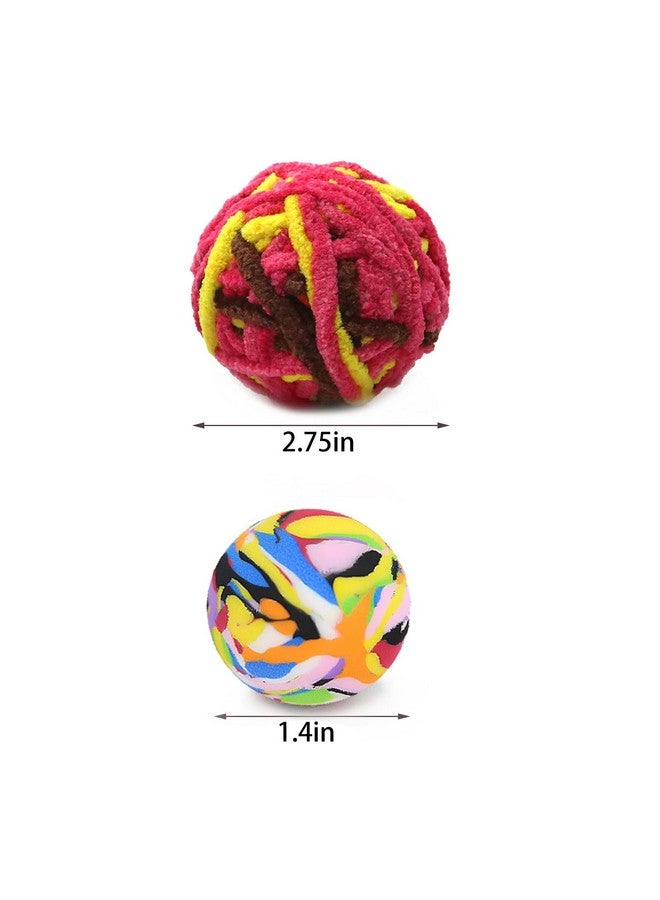 AP ARTSPER 5 PCS Cat Ball Toys - Colorful Woolen Yarn Balls Built-in Bell for Cats, Furry Rattle Ball for Kitty and Kitten Training Indoor Play, Pet Cat Interactive Chasing Chewing Molar Cotton Thread Ball Toys  - Image 4