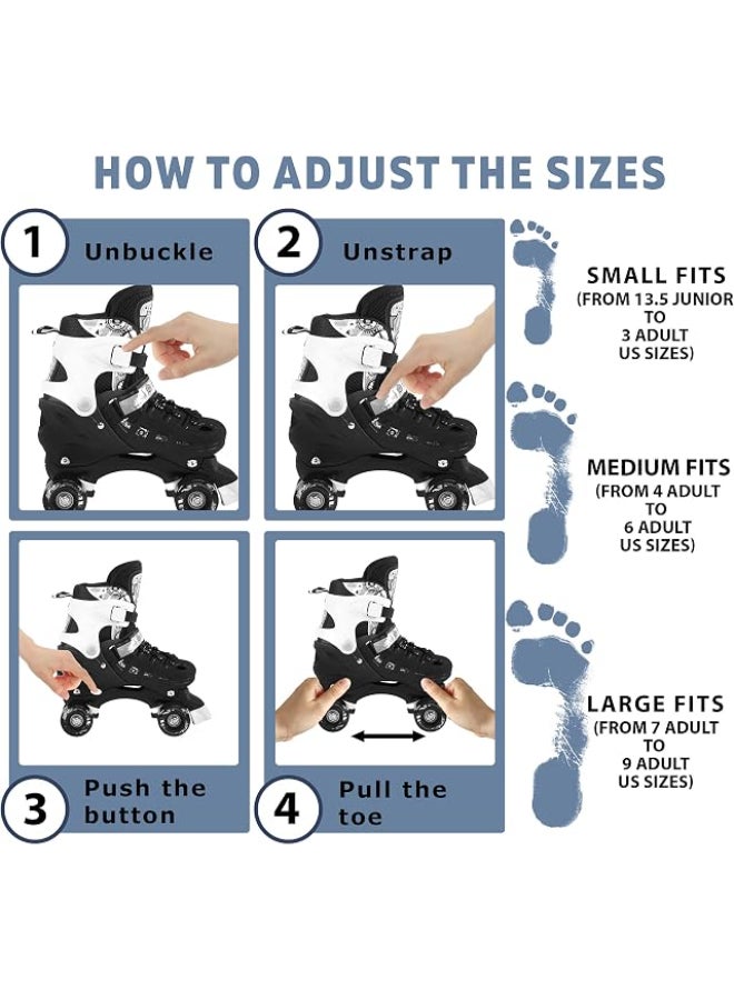 DEXO Inline & Roller Skates Shoes for Kids Youth and Adults, Adjustable inline Skates Shoes for Beginners Complete Set With Helmet and Protection, Large - Image 4