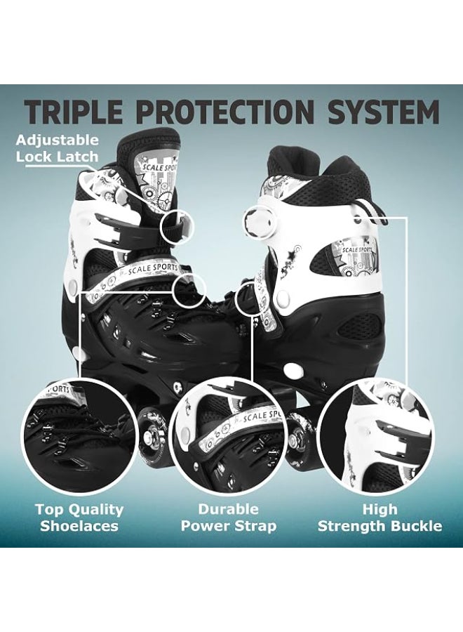 DEXO Inline & Roller Skates Shoes for Kids Youth and Adults, Adjustable inline Skates Shoes for Beginners Complete Set With Helmet and Protection, Large - Image 3