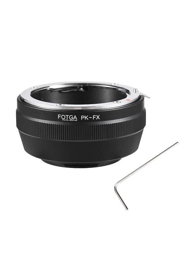 Fotga - Manual Lens Mount Adapter Ring Aluminum Alloy for Pentax K-Mount Lens to Fuji X-Pro1/X-Pro2/X-Pro3/X-E2/X-E3/X-A10/X-T1/X-T2/X-T3/X-T4/X-T10/X-T20/X-T30/X-T30II/X-T100/X-H1 X-Mount Mirrorless Camera - Image 1