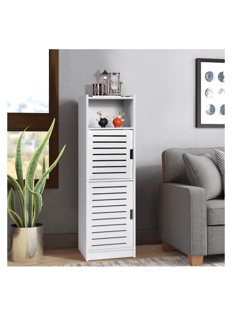 إي وورلد خزانة تخزين الحمام المضغوطة والمقاومة للماء مع رفوف وباب، منظم خشبي مستقل للحمام، وغرفة النوم، والمطبخ، وغرفة المعيشة. - Image 5