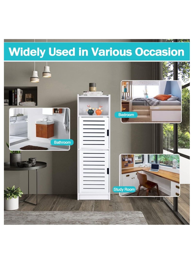 إي وورلد خزانة تخزين الحمام المضغوطة والمقاومة للماء مع رفوف وباب، منظم خشبي مستقل للحمام، وغرفة النوم، والمطبخ، وغرفة المعيشة. - Image 4