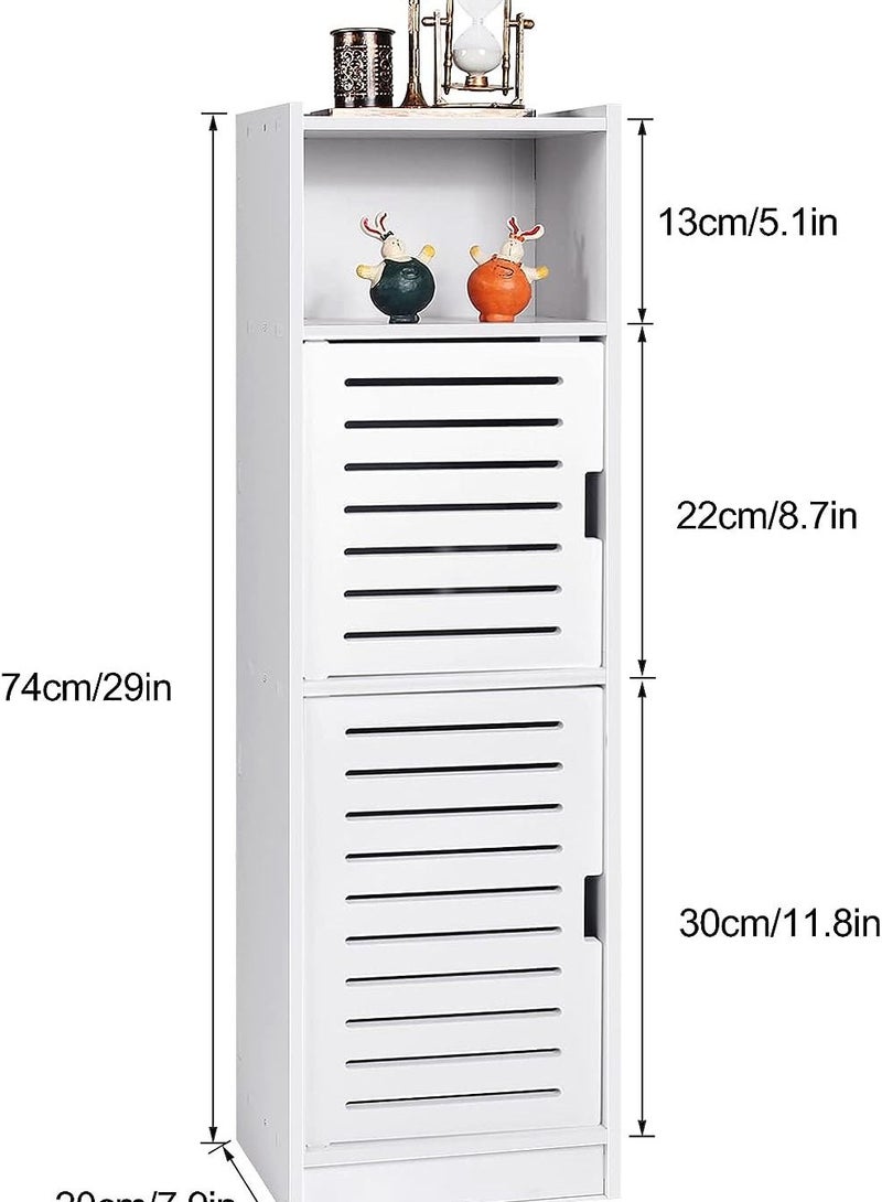 إي وورلد خزانة تخزين الحمام المضغوطة والمقاومة للماء مع رفوف وباب، منظم خشبي مستقل للحمام، وغرفة النوم، والمطبخ، وغرفة المعيشة. - Image 2