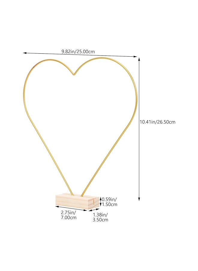 erorex - Heart Wreath Frame Heart Shape Floral Hoop Wreath Making Frame With Wooden Base For Wedding Diy Crafts Golden Heart Metal Wreath - Image 1