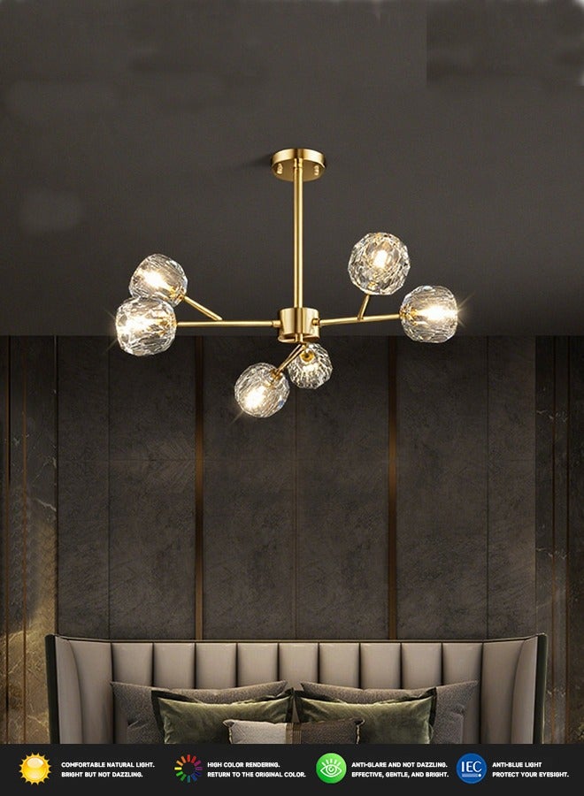 6-Light 3-Color post-modern luxury minimalist style crystal chandelier for home living room kitchen and dining room - Image 2