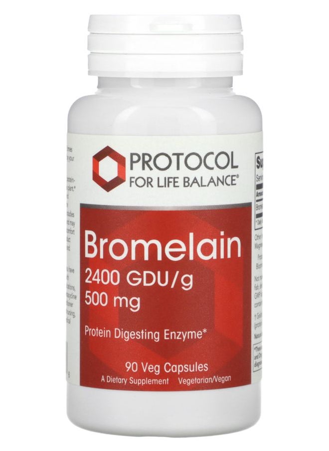 Protocol For Life Balance Bromelain 2400 GDU/g 500 mg 90 Veg Capsules 