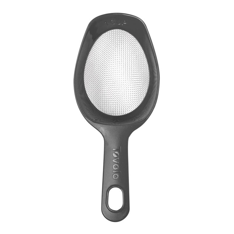 Tovolo Scoop Sift Ergonomic Fine Mesh Sieve Flour Sifter Easy Scoop 1 Measuring Cup DishwasherSafe Baking Tool for Dusting Aerating Charcoal