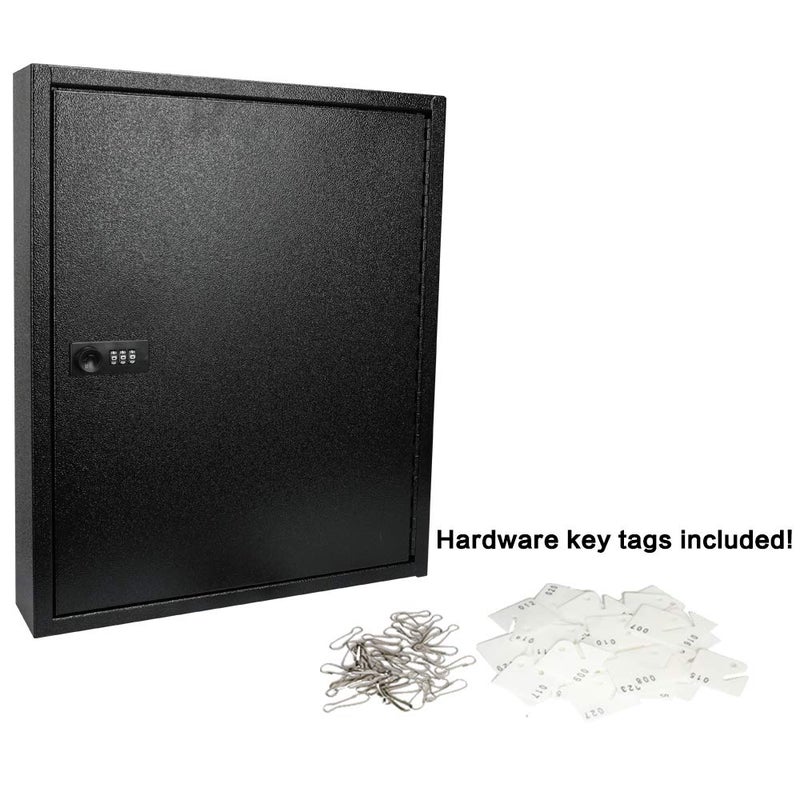 KYODOLED 100Keys Key Cabinet Organizer, Key Lock Box Wall Mount with Code, Large Keys Storage Combination Lock Box,17"x 12.99" x 3.26" (Black,100 Key) - Image 4