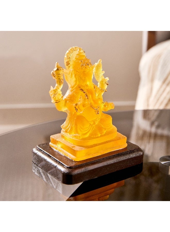 Home Box Asher Polyresin Amber LED Light on Wooden Base 12 x 9 x 14 cm - Image 3