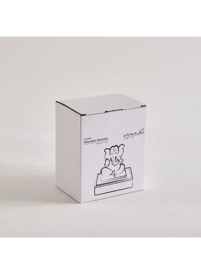 Home Box Asher Polyresin Amber LED Light on Wooden Base 12 x 9 x 14 cm