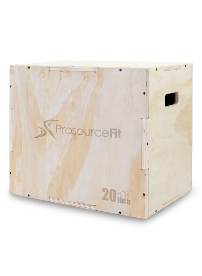 ProSourceFit 3-in-1 Wood Plyometric Jump Box for Cross Conditioning, Agility, Vertical Jump Training & Plyo Workouts, Biege, 24L x 20W x 16H - Image 1
